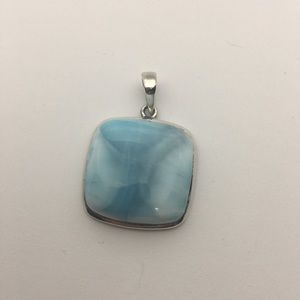 Larimar in sterling silver pendant